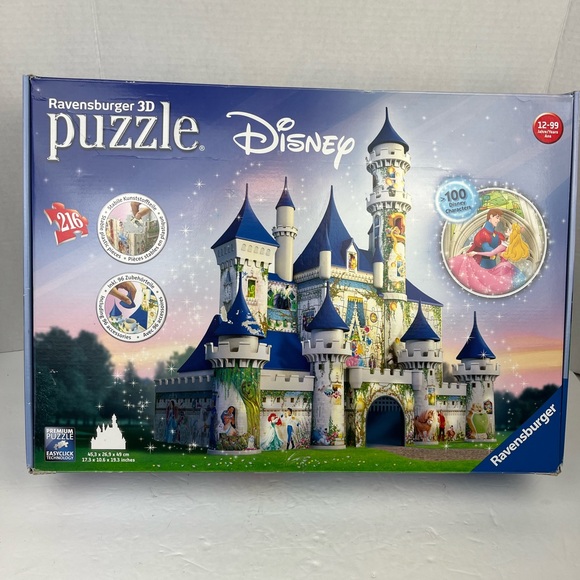 SALE-Disney-Ravensburger 3-D puzzle-Cinderella Castle-IOB-216pc complete-RARE - Picture 3 of 12